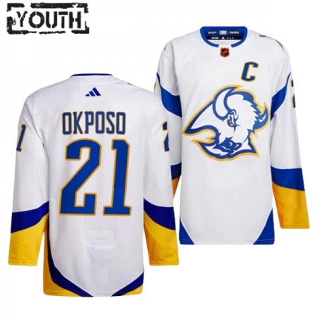 Buffalo Sabres Kyle Okposo 21 Adidas 2022-23 Reverse Retro 2.0 Weiss Trikot Authentic - Kinder